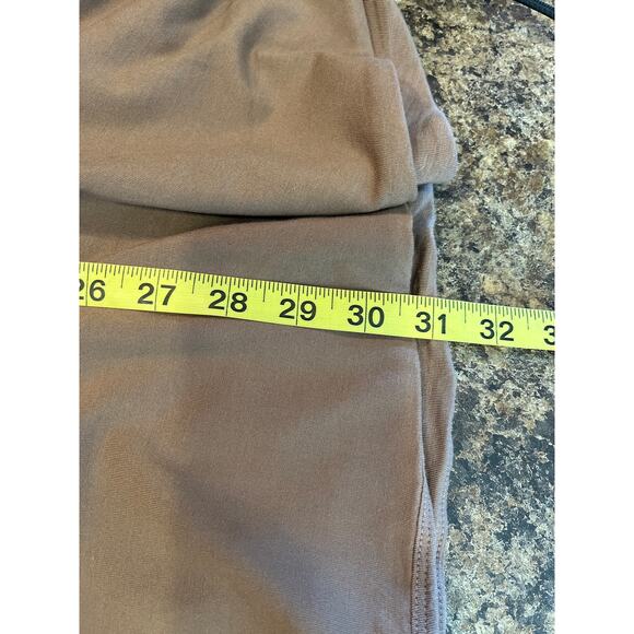 Oh Polly NEW Coco Modal Ruched Crew Neck Mini Dress in Taupe Medium - Picture 9 of 10